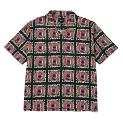 Camicia Manica Corta Uomo Pop Top Rayon Woven Shirt X Pleasures Black