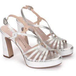 Sandalias de tacón de mujer con pala cruzada