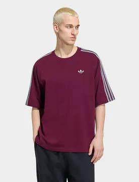 Mens T-shirt Adicolor 3 Stripes Oversized - Rosa, rosa rosa Uomo taglia 2XL - Adidas - FashionsVida