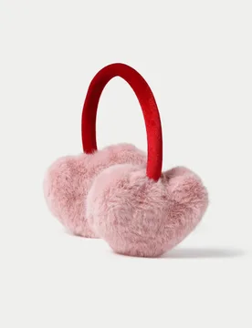 Red and Pink Heart shaped EarMuff Pink Mix Female - M&S - FashionsVida