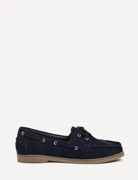 Women's Frame Navy Faux Suede Boat Shoes Size: 8-Standard Fit - Navy - Size: 8-Standard Fit - Linzi - FashionsVida