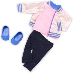 Ropa de muñeca Outfit Edgy con chaqueta y leggings