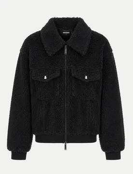 Truckerjacke Teddy Schwarz XL - Dsquared2 - FashionsVida