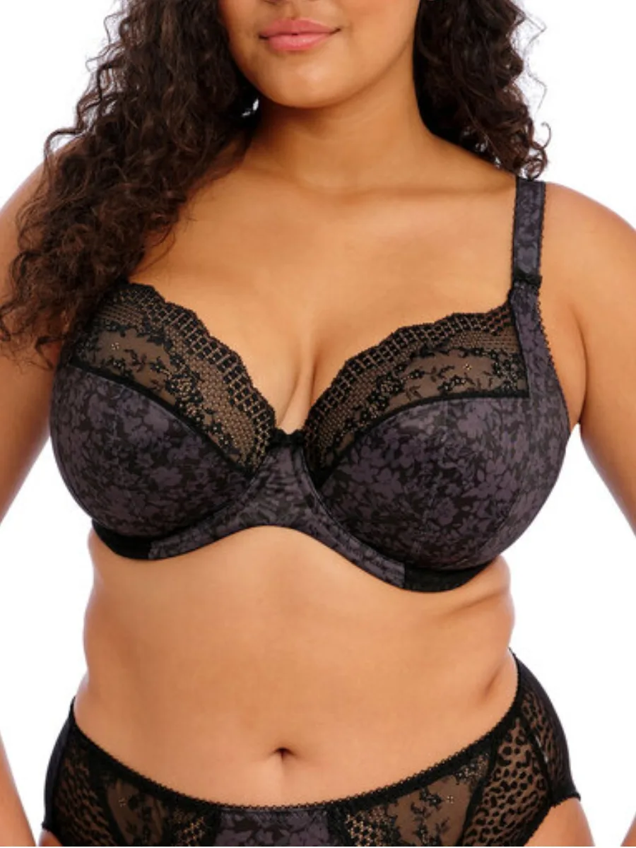 Womens Lucie Plunge Bra - Black Polyamide - Size 32j - Elomi - FashionsVida