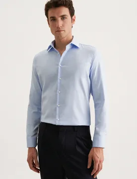 Shaped Business Hemd Uni Blau 39 - Seidensticker - FashionsVida