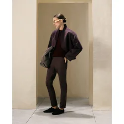 Pantalón liso tipo jegging en algodón de mujer