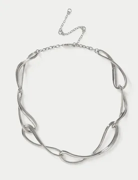 Entwined Collar Necklace Silver female - M&S - FashionsVida