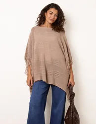 Knitted Cape - ONE / TAUPE - female