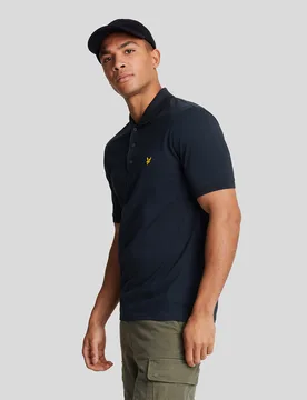Men's Cotton Polo Shirt in Dark Navy - Lyle & Scott - FashionsVida
