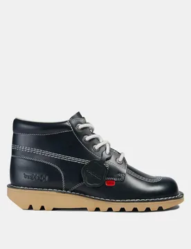Leather Lace Up Casual Boots Navy male - Kickers - FashionsVida