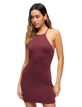 Robe Courte Sans Manches Strappy Recer Jersey Port Red L - Superdry - FashionsVida