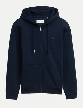 Hoodie Sweatjacke mit Logo-Print Blau S - Tom Tailor Denim - FashionsVida