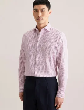 Slim Business Hemd Druck Rosa/Pink 36 - Seidensticker - FashionsVida
