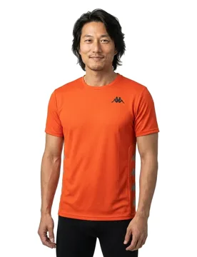 Irateko Athleisure Short Sleeve T-shirt Orange Dk M Men - Kappa - FashionsVida