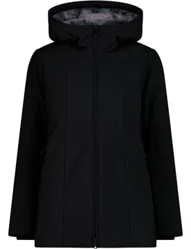 Woman long jacket zip hood chaqueta softshell mujer Negro (34) - CMP - FashionsVida