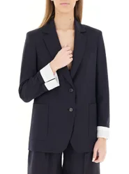 Blazer in lana BLU SCURO 42