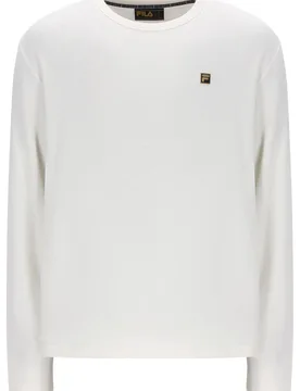White Down Elio Long Sleeve Slub T-Shirt - XS - FILA - FashionsVida