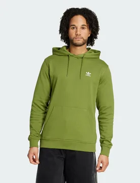 Hoodie Trefoil Essentials French Terry L Tech Olive - Adidas - FashionsVida