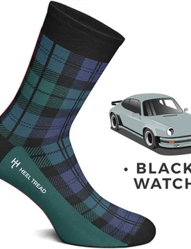 Calcetines de hombre Black Watch cortos en color azul - Heel Tread - FashionsVida