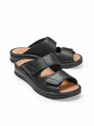 Hallux-Klettpantolette Supersoft - Schwarz - male - Size: 40