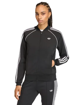 Classic Women Track Tops - Black - Size S (8-10) - Cotton Jersey - Black - Size: Small - Adidas - FashionsVida