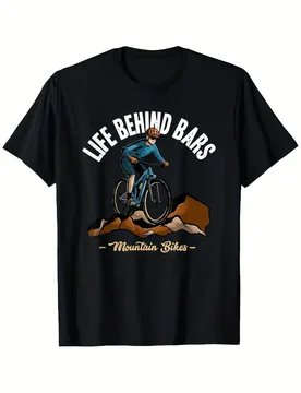 Funny Mountain Bike Crash Design-Life Behind Bars MTB Biker Graphic-100% cotton O-neck short sleeve printed men's T-shirt - Aliexpress - FashionsVida