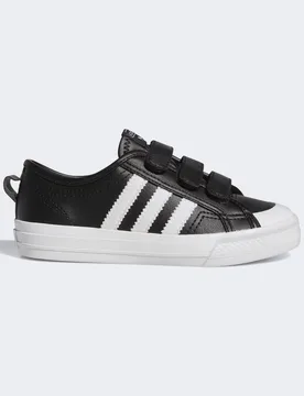 Kids Unisex Nizza Comfort Shoes - Black/white - Size Uk 10 Kids - adidas Originals - FashionsVida