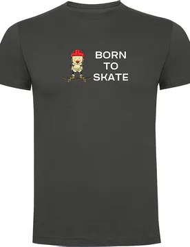T-shirt à Manches Courtes Born To Skate Dark Grey 2XL - Kruskis - FashionsVida