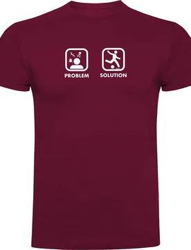 T-shirt à Manches Courtes Problem Solution Play Football Dark Red XL - Kruskis - FashionsVida