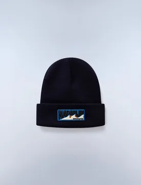 Gorro de hombre montepiana con parche frontal de punto elástico - Napapijri - FashionsVida