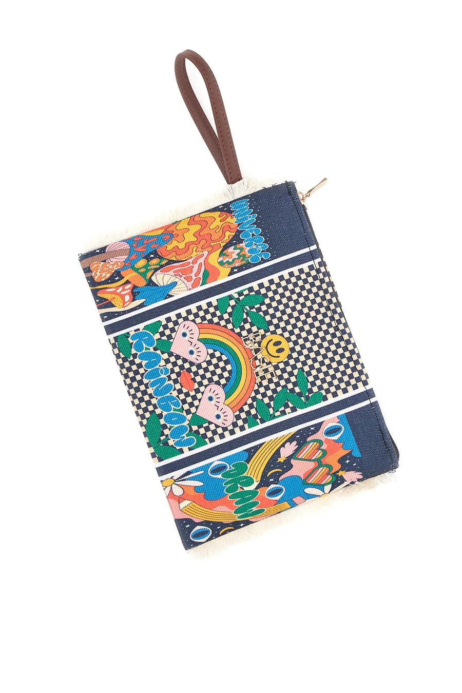 Pochette Mare multicolor con stampa pop in tessuto BA23623 - Basile - FashionsVida