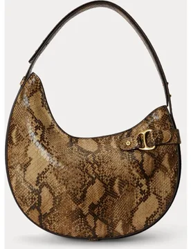 Bolso Tasha de hombro grande de piel con estampado animal print - Lauren Ralph Lauren - FashionsVida