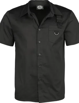 Gothic Kurzarmhemd - Black Shirt - S bis 4XL - für Männer - Größe XXL - schwarz - Männer - male - H&R London - FashionsVida
