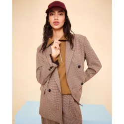 Blazer de mujer cruzada cuadros