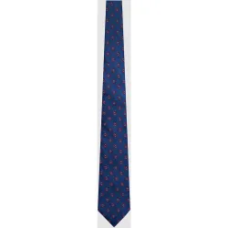 Corbara de hombre de seda con jacquard geométrico