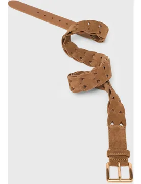 Cinturón de mujer de ante trenzado calado - Maje - FashionsVida