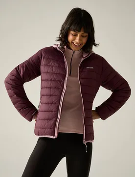 Women's Marizion Hooded Puffer Jacket in Burgundy Size: 14 - Burgundy - Size: 14 - Regatta - FashionsVida