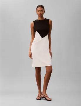 Vestido midi scuba crepe colorblock - Calvin Klein - FashionsVida
