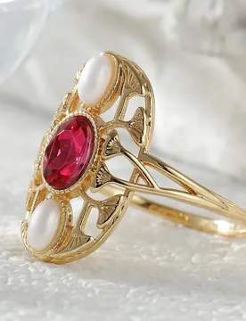 Retro Style Hollowed Out Pattern Synthetic Zircon Ring For Women Banquet Dinner And Dance Party Design Elegant Ring Jewelry - Aliexpress - FashionsVida