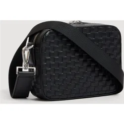 Bandolera de hombre pequeña de piel saffiano