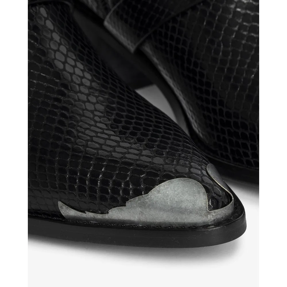Zadig & Voltaire - Botines cowboy de mujer de cuero y efecto pitón - Zadig & Voltaire - FashionsVida