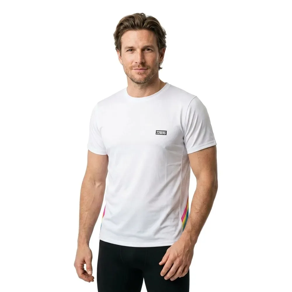 Maglietta A Maniche Corte Side Slim Flag White - 226ERS - FashionsVida