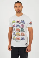 Mens Cotton Jersey Graphic T-Shirt - Ecru - Size Medium