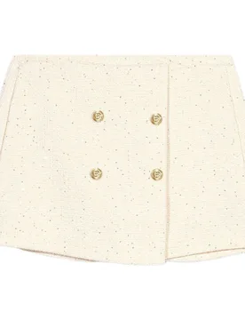 Falda pantalón cruzada trampantojo de tweed brillante - Maje - FashionsVida