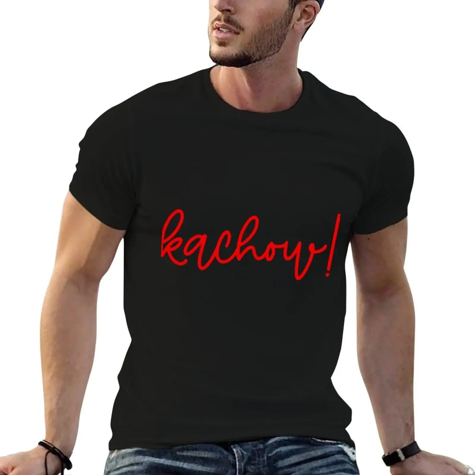 Kachow script T-Shirt anime tshirt luxury designer men clothes - Aliexpress - FashionsVida