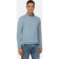 Jersey cuello redondo de algodón seda cachemira