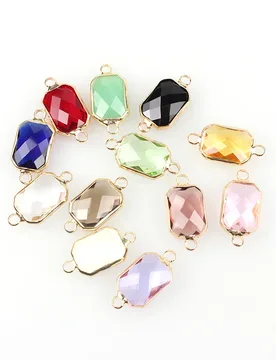 Pcs/lot Rectangle Crystal Double Hole Charms Connector Pendant Beads 22*11MM For Glass Living DIY Accessories - Aliexpress - FashionsVida
