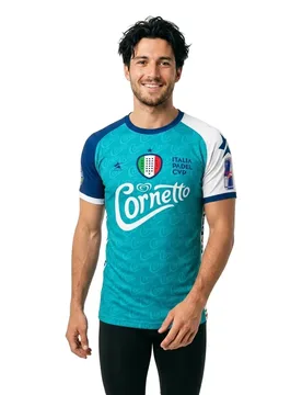 Italia Padel Cup Short Sleeve T-shirt Sky Blue 3XL - Top Player - FashionsVida