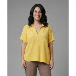 Blusa de mujer bordado a tono en delantero