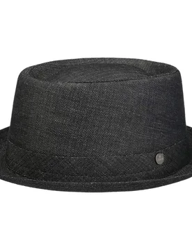 Laramyre Pork Pie Cloth Hat by - anthracite - Size: M (56-57 cm) - Lierys - FashionsVida